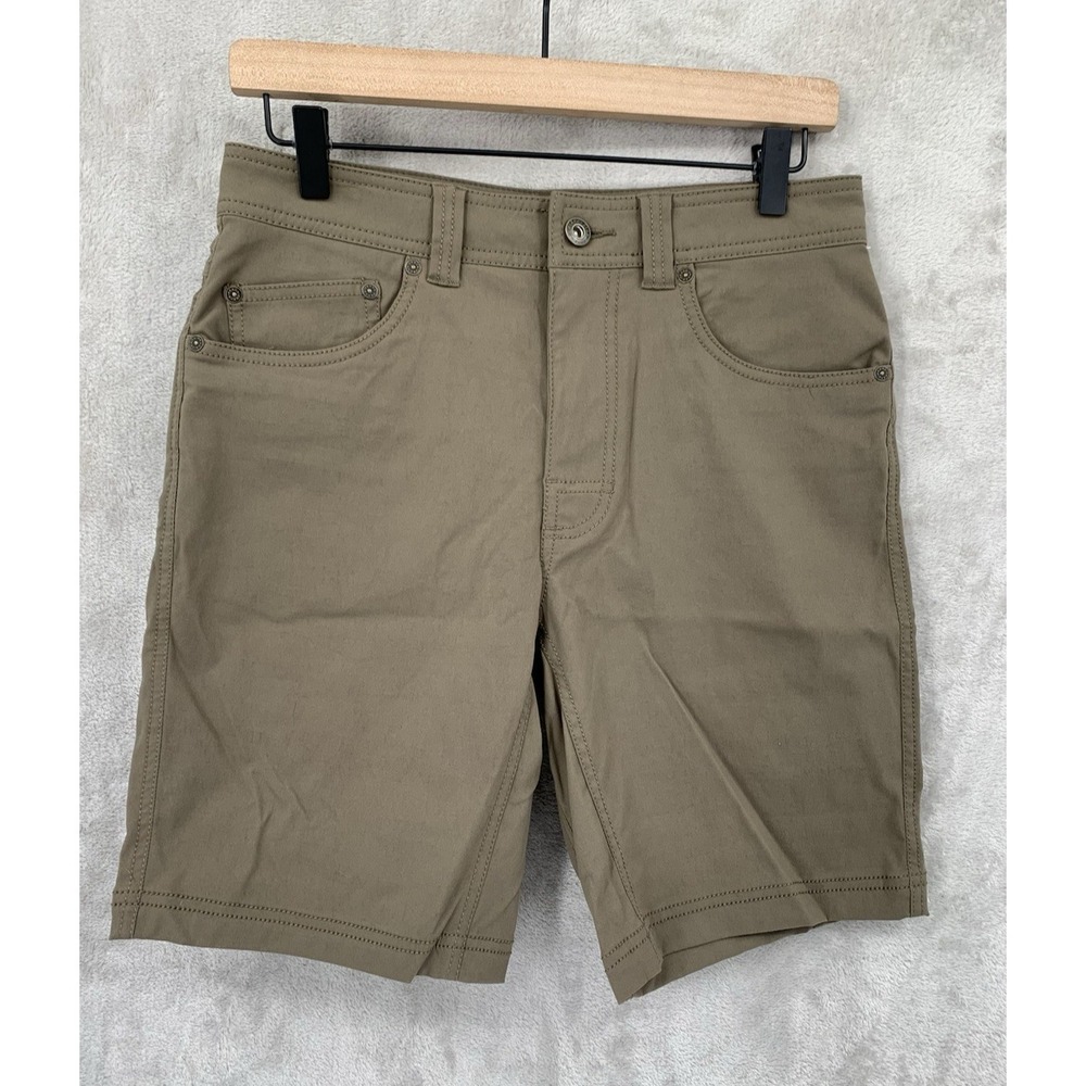 Prana Shorts Mens 28‎ Green Brown Brion 9" Hiking Outdoor Performance Stretch